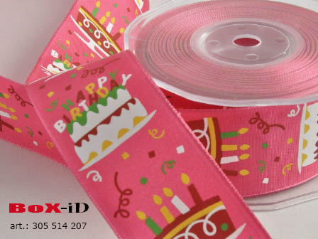 Happy Birthday roze                              40 mm x 15 m